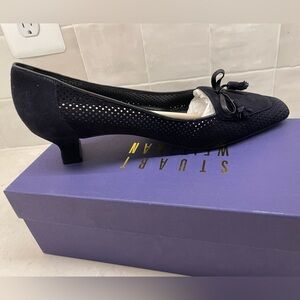 NWT Stuart Weitzman Navy Suede Shoes with 1.5” Heels